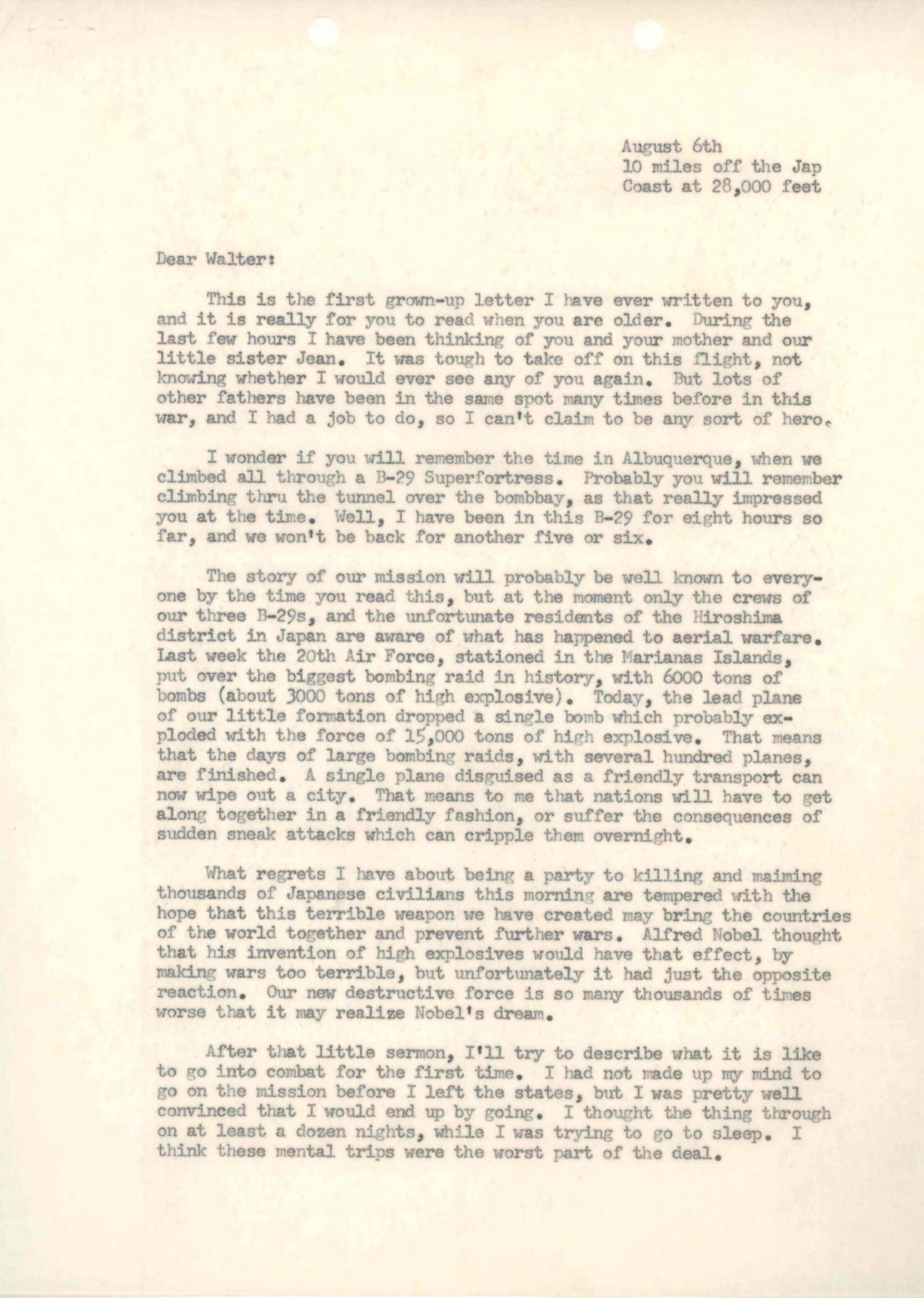 Luis Alvarez Letter