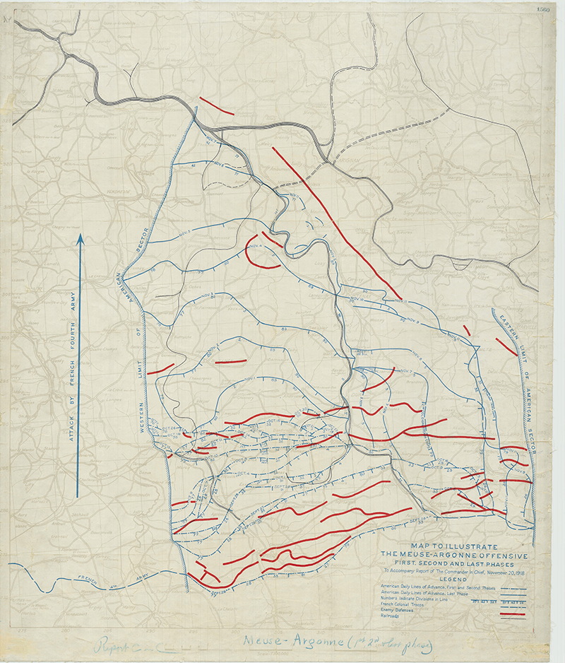 Map illustrating the Meuse-Argonne Offensive, November 20, 1918