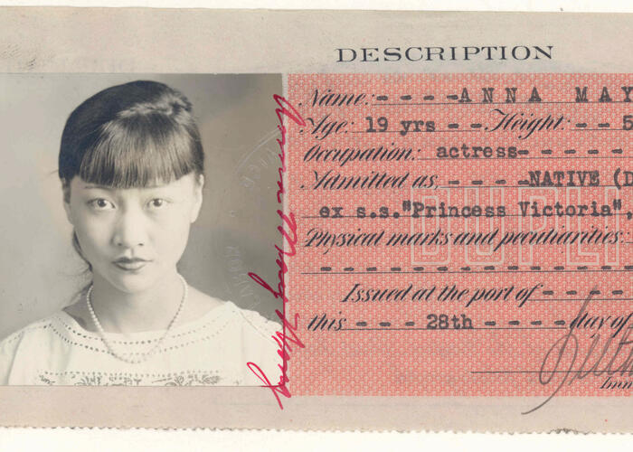 Anna May Wong certificate