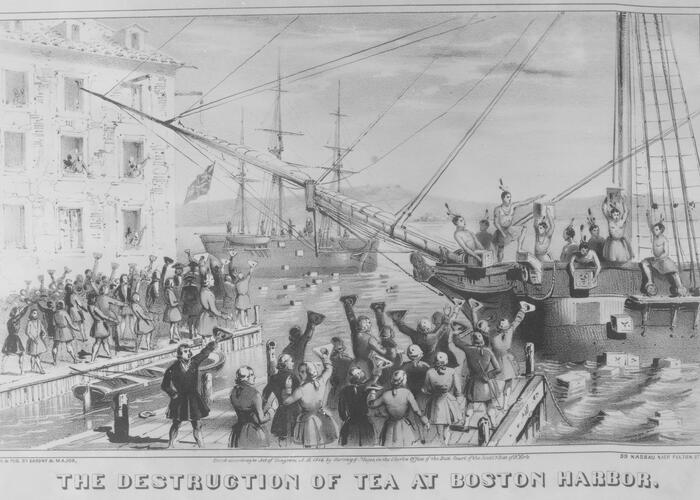Destruction of tea at boston harbor