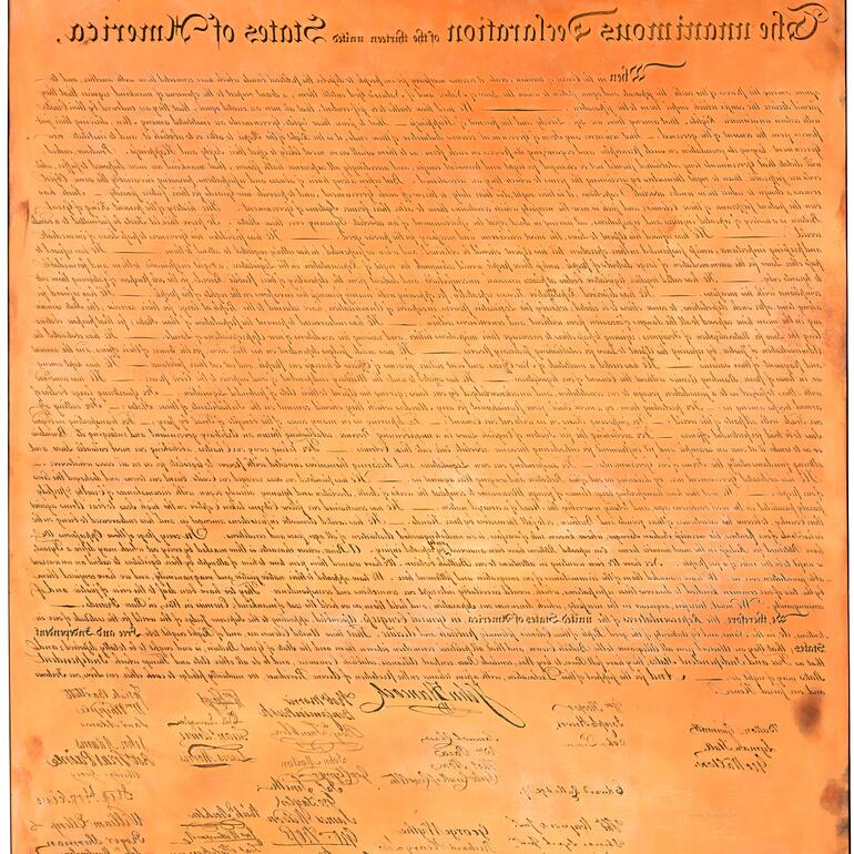 William J. Stone Copperplate Engraving of the Declaration of Independence