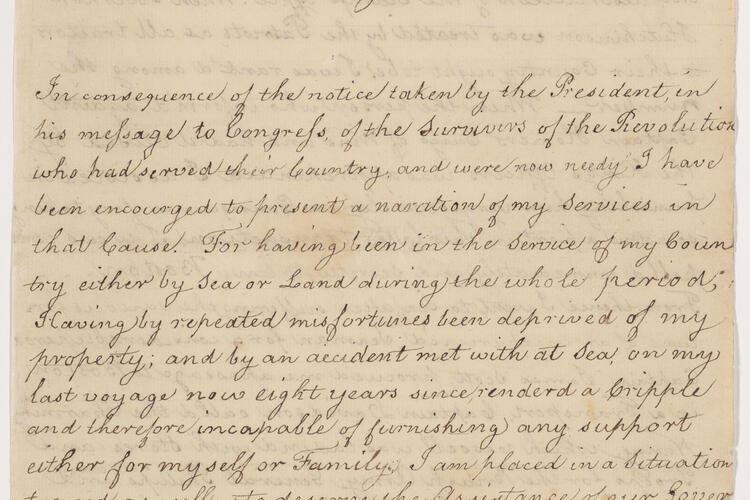 George Pillsbury's Revolutionary War Service Affidavit Document