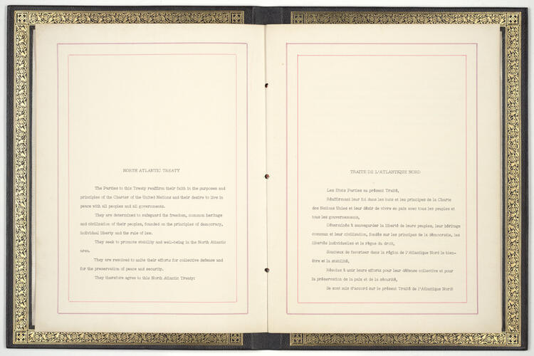 Cream page of treaty text in black ink