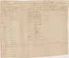 1st Rhode Island Regiment Cream, aged document with list handwritten in black ink