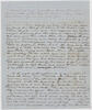Memoranda from conversation with Elizabeth Palmer Aged document on blue paper with black handwritten text