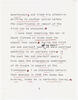 Typed document with red and black handwritten markups