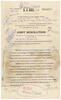 Cream document with black typewritten text, red and black stamps, and blue and black hand-written mark-ups