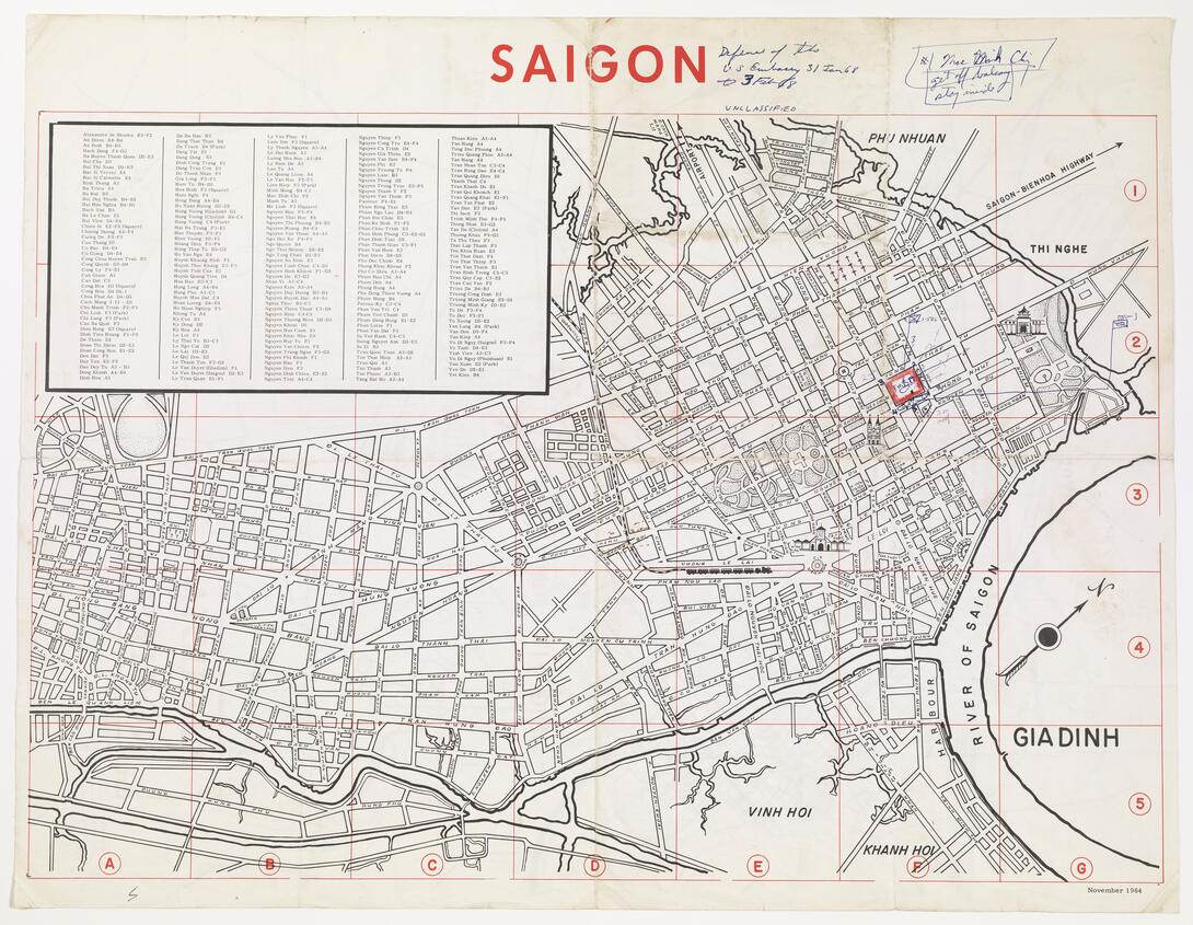 Map of Saigon defense of the U.S. Embassy