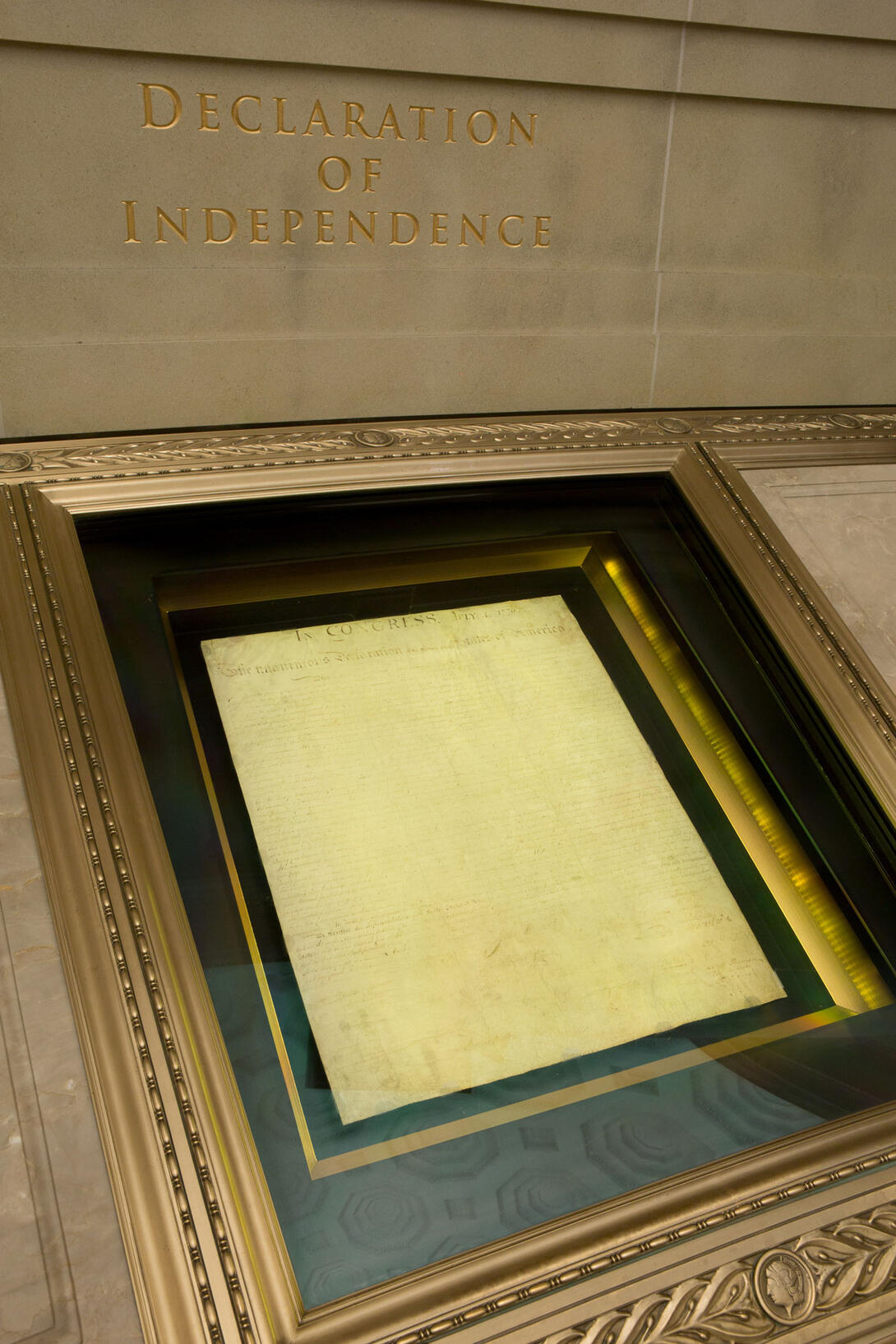 Declaration of Independence in its encasement