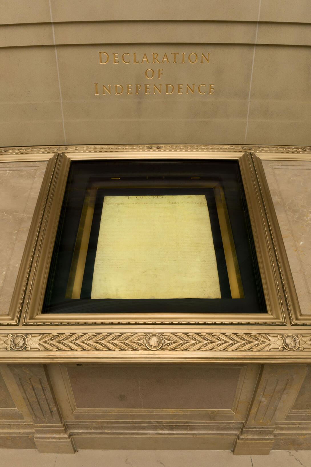 Declaration of Independence in its encasement