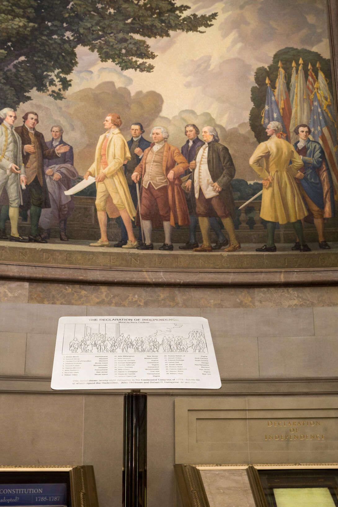 Faulkner Mural showing the presentation of the Declaration of Independence