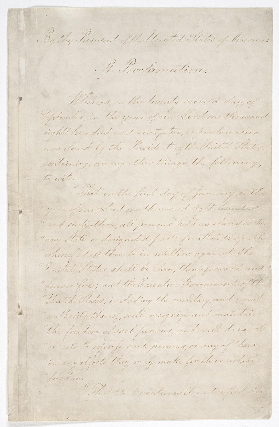 Emancipation Proclamation, Page 1