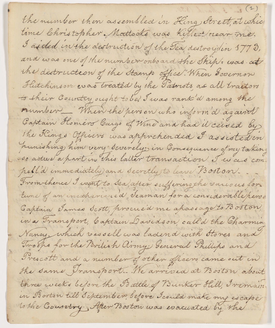 George Pillsbury's Revolutionary War Service Affidavit Document