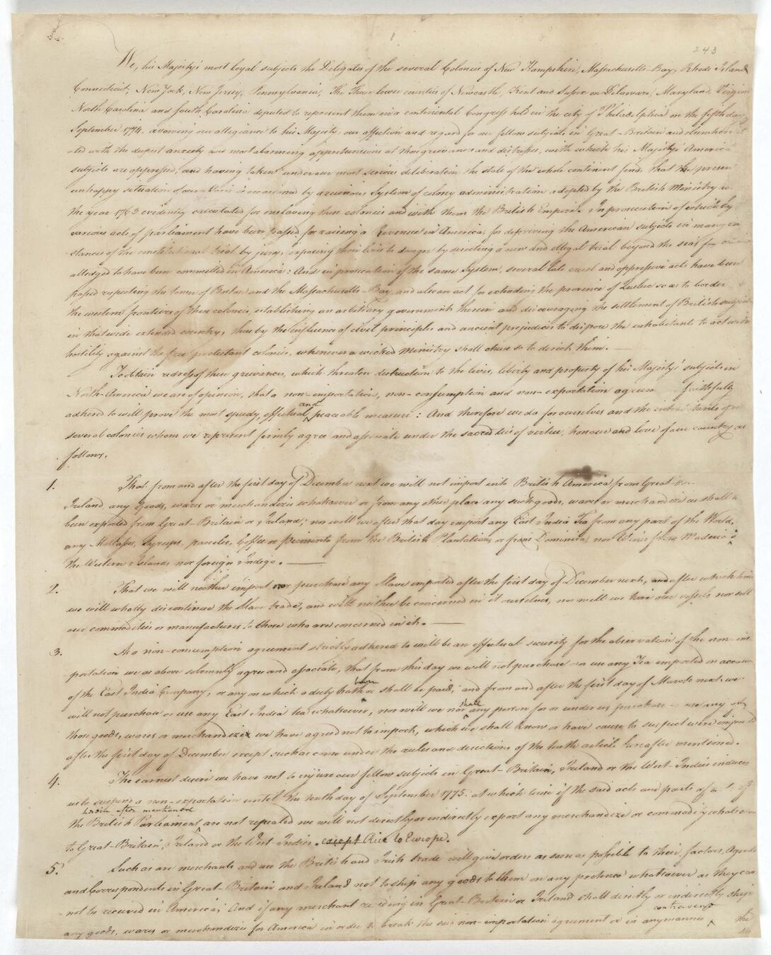 Page one of the Articles of Association