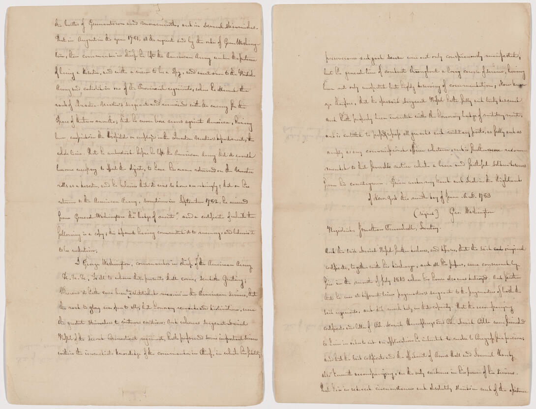 Cream, two-page document with handwritten black ink .