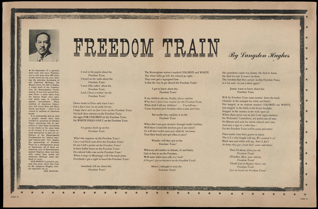 Newspaper article with black text and photograph