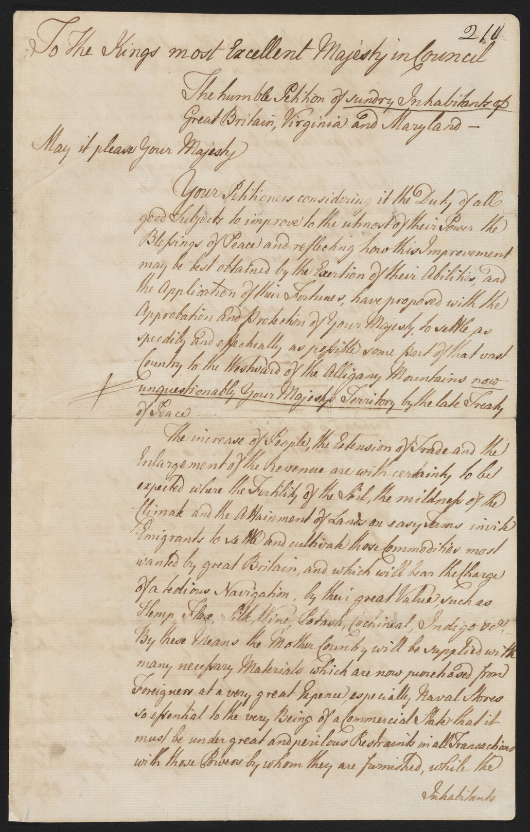 Petition from Proprietors of the Mississippi Company 