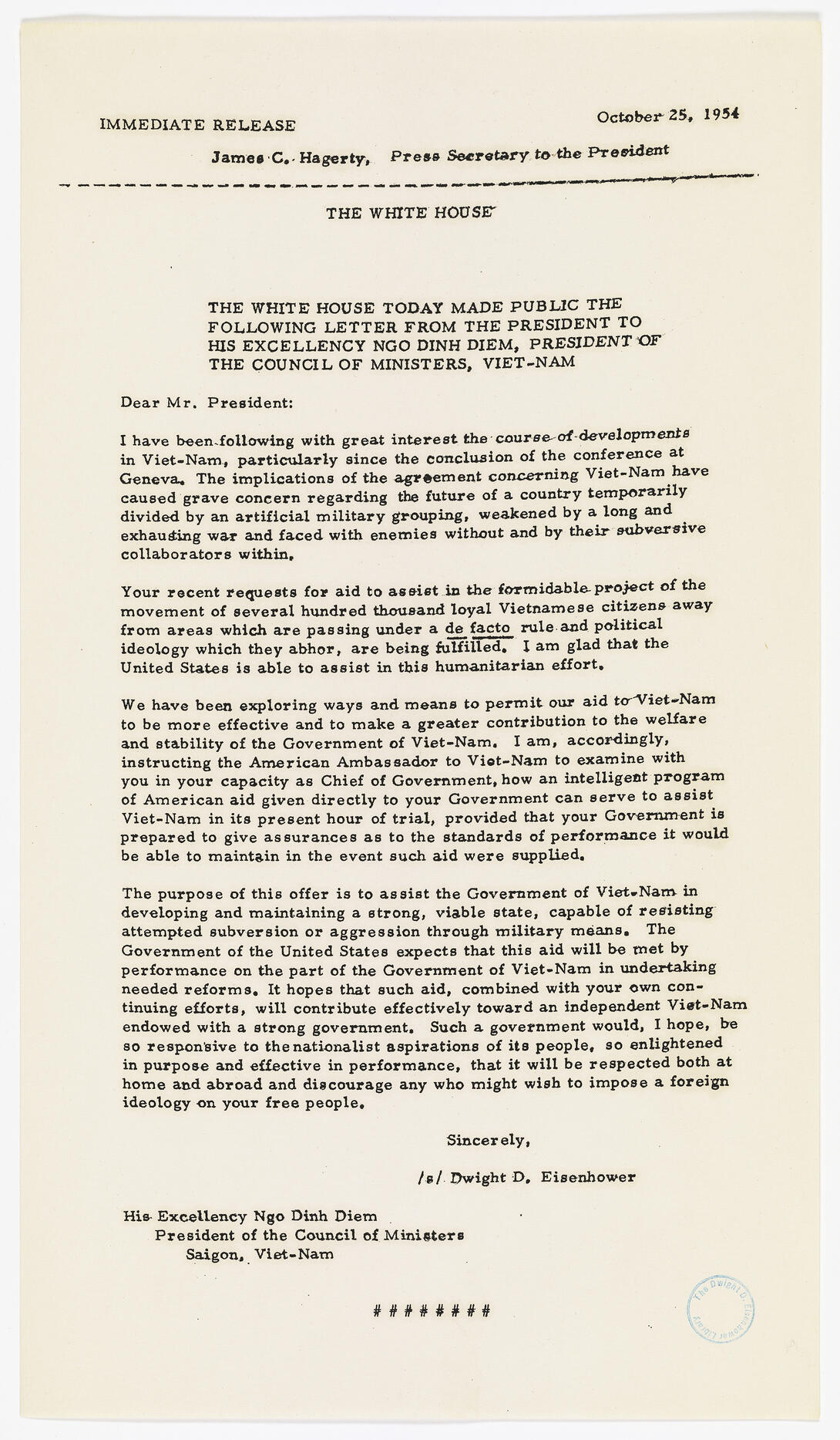 Cream document with black typrewritten text