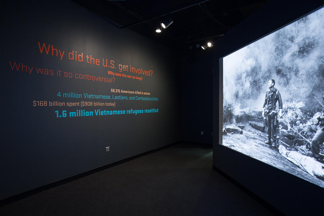 Color photograph of exhibit with text and imagery